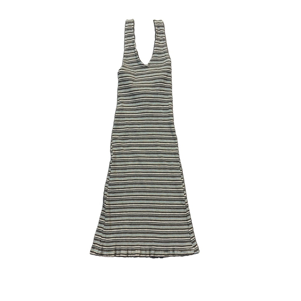 American Eagle Outfitter Halter Top Summer Dress Women S Black Gray Blue Stretch